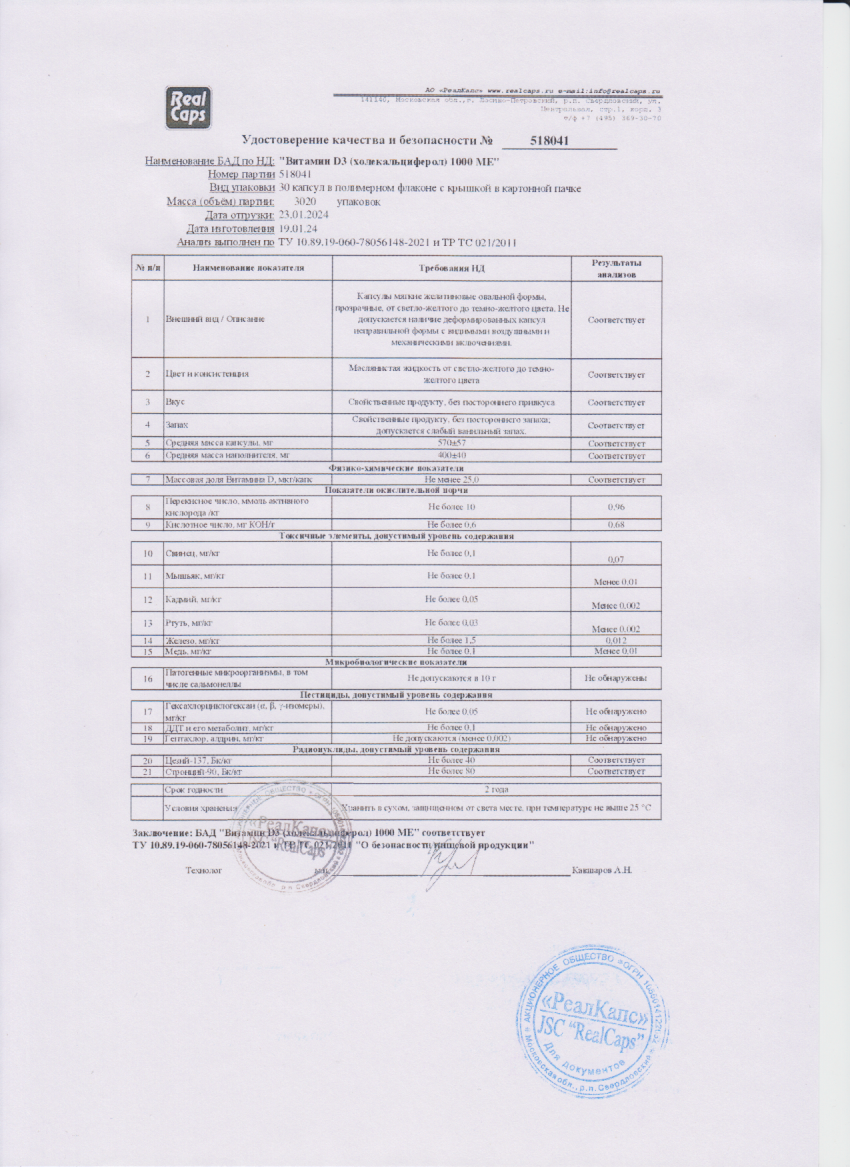 Паспорт №012024